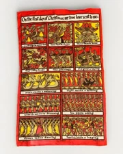 Ulster Weavers Linen Tea Towel 12 Twelve Days Of Christmas Ireland Vintage