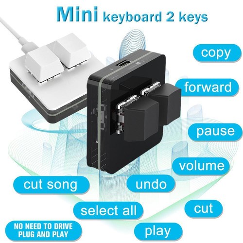 2-Key Custom Macro Keyboard Mini Keypad Copy Gaming Keyboard✨j Mechanical T6L7