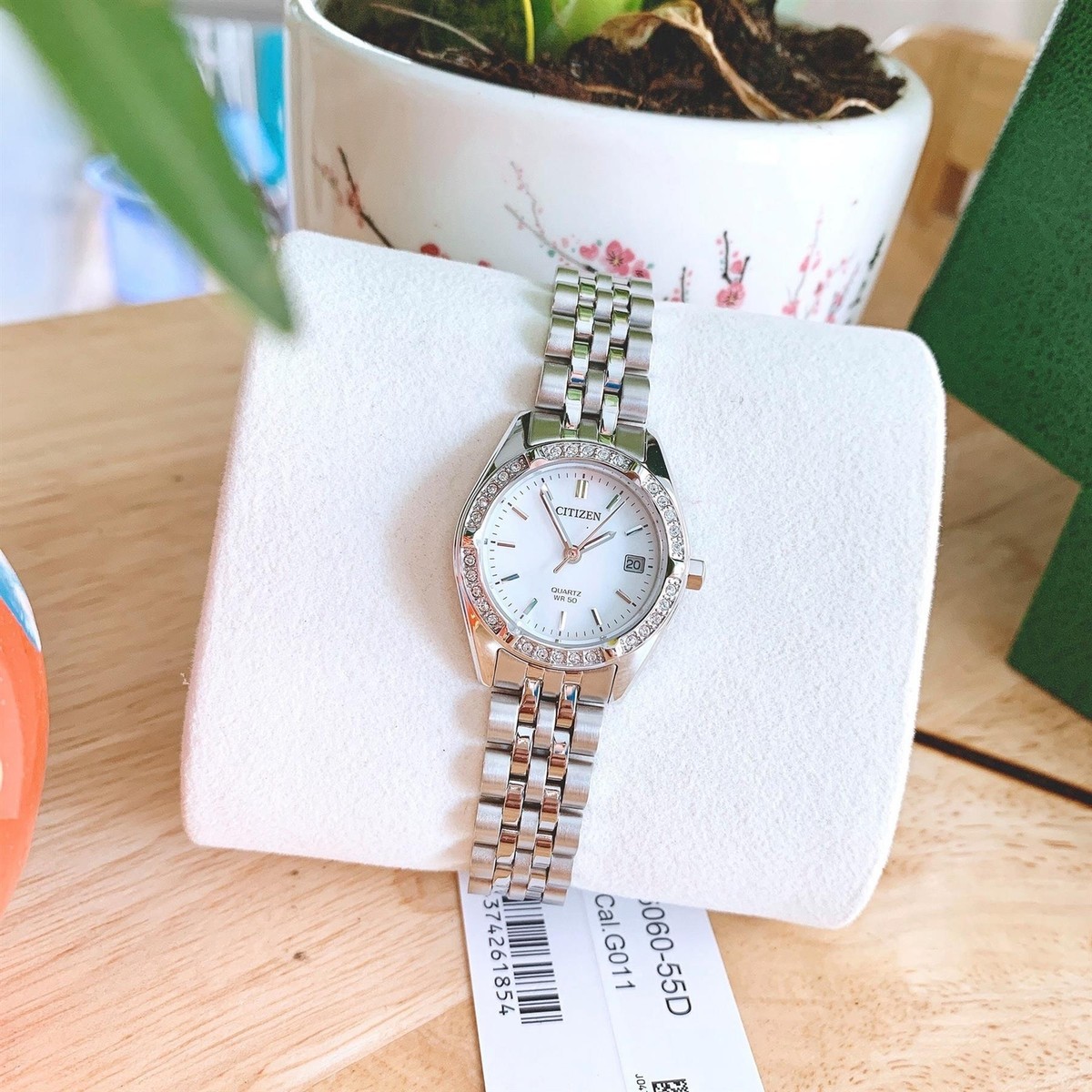 Citizen EU6060-55D Stainless Steel Analog Quartz Crystals Ladies