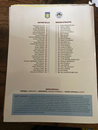 Aston Villa Programme 2016/17 2017/18 2018/19 2019/20 2021/22 2022/23 2023/24 - Bild 20 von 376