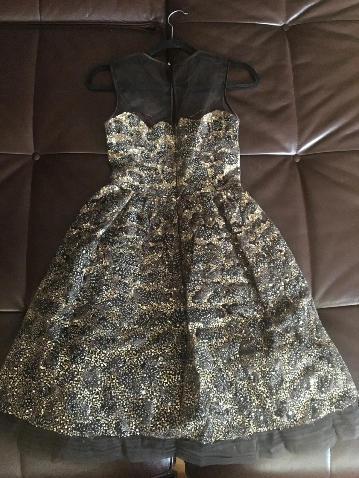 VALENTINO Abito abito con perline Oscar de la Renta $9 5K passerella bronzo piume metalliche 2US