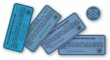 1969-1972 GM VIN Door Jamb ID Decal Sticker w/VIN & Date Printed Laminated 