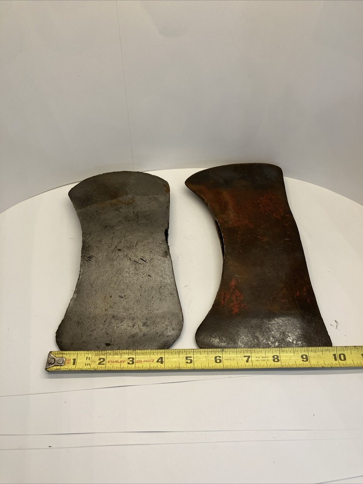 2 vintage Double Bit axe heads Bushcraft Wood Splitting Cutting Lot eBay