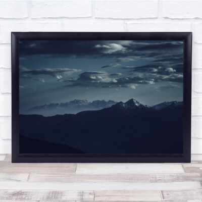 Berge Berg Alpen Alpen Italien Gipfel blaue Wolken Himmel Wandbild Kunstdruck