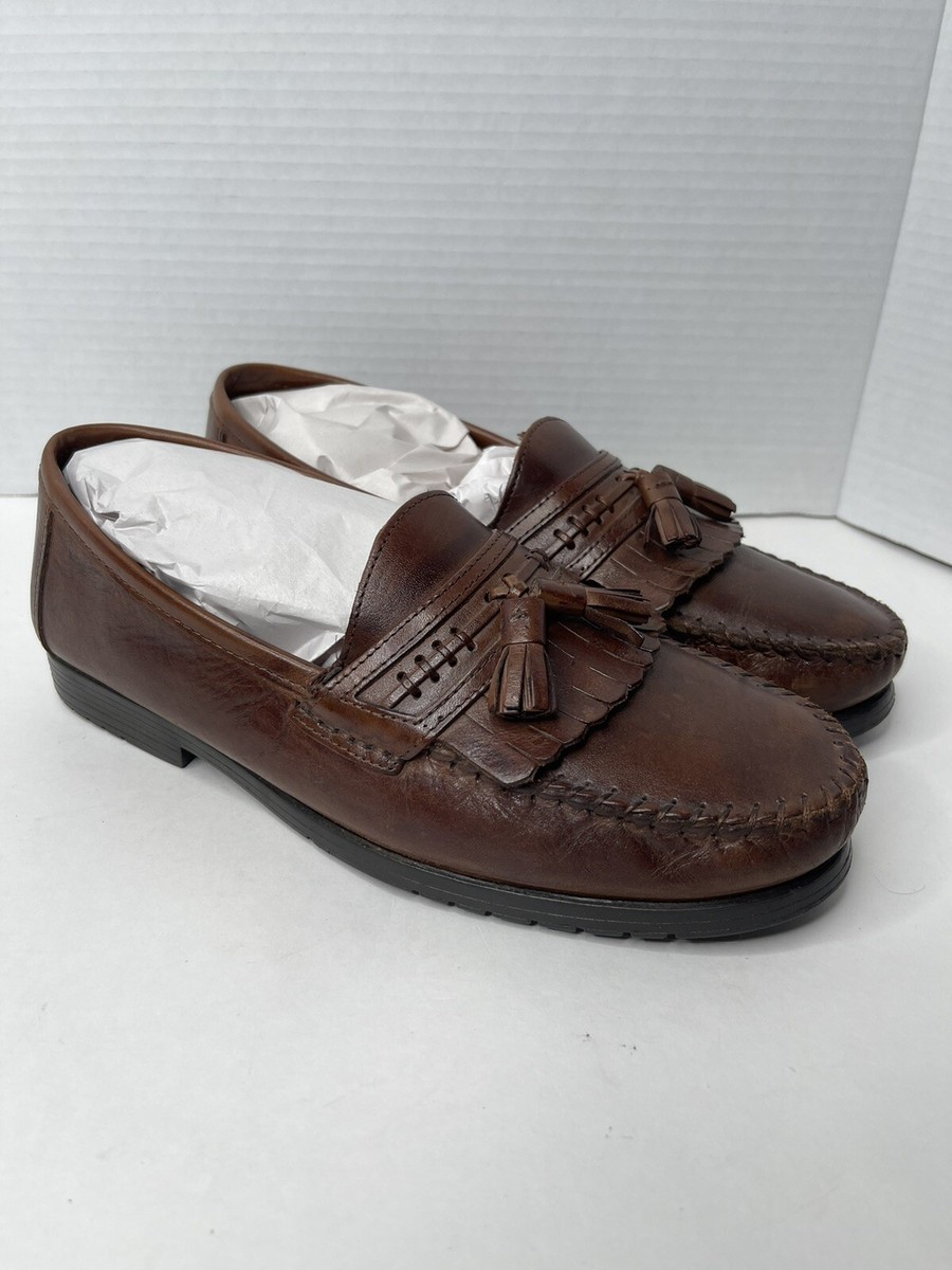 Nunn Bush Mens Leather Tassel Loafer Slip On Dress Shoe 9 M Brown