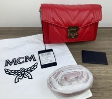 small red mcm purse