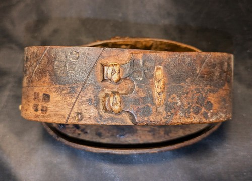 Early American Trappers Treen Band Laced Bentwood Tender Box - Picture 8 of 8