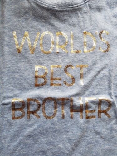 BOYS TODDLER CAT & JACK BLUE WORLD'S BEST BROTHER SIZE 18 MONTHS TEE SHIRT NWT