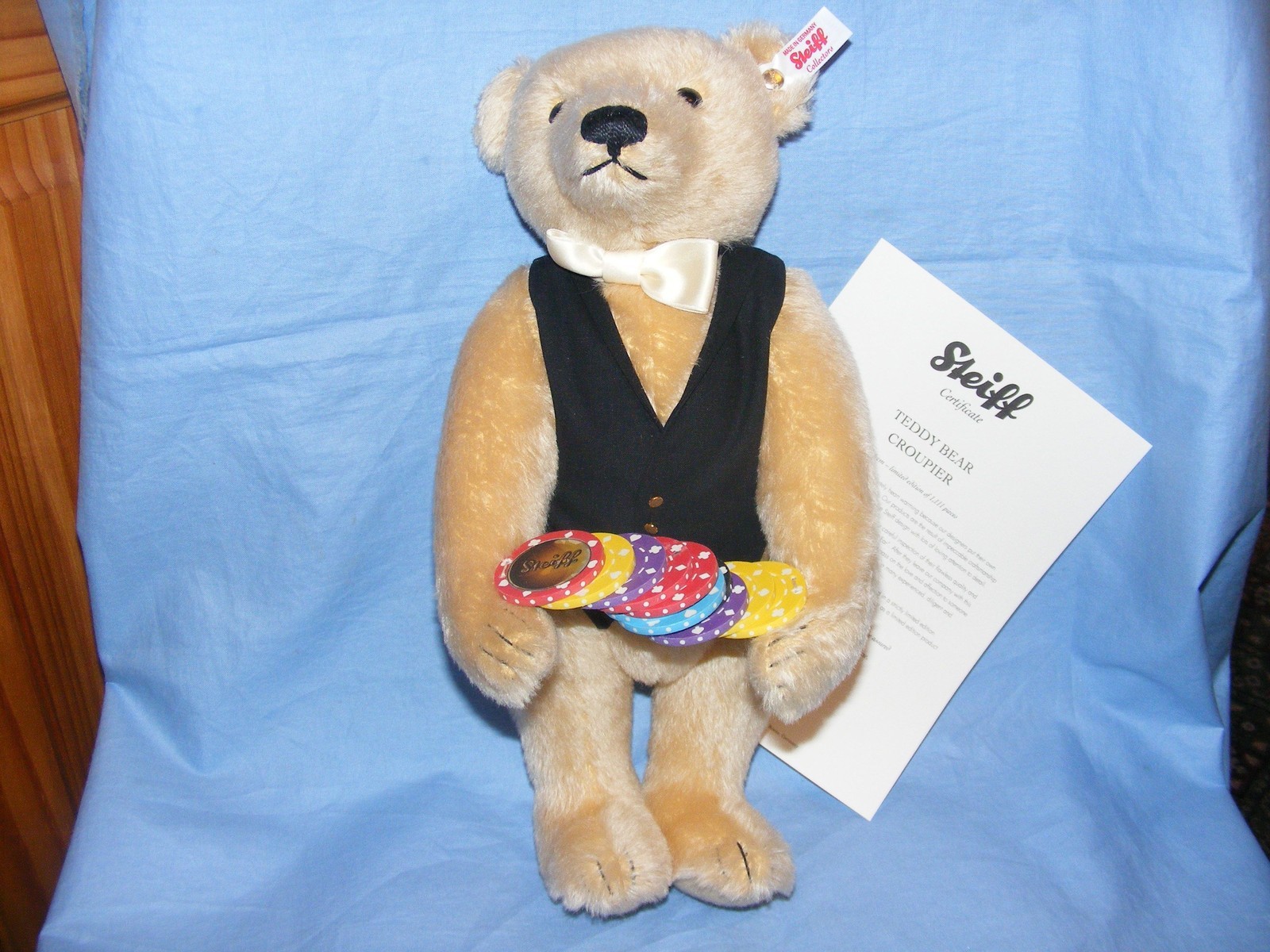 Steiff Teddy Bear Croupier From The Casino Series  LTd Ed 034459 35cm Blond