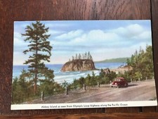 Abbey Island as seen from Olympic Loop Highway along the Pacific Ocean Postcard