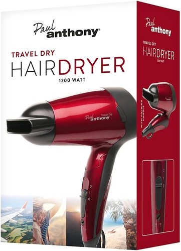 Secador de pelo de viaje mango plegable - compacto pequeño doble voltaje - rojo - Imagen 2 de 13