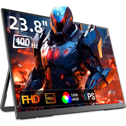 UPERFECT 100Hz Portable Monitor 23,8" Tragbarer Monitore Freistehend Bildschirm 