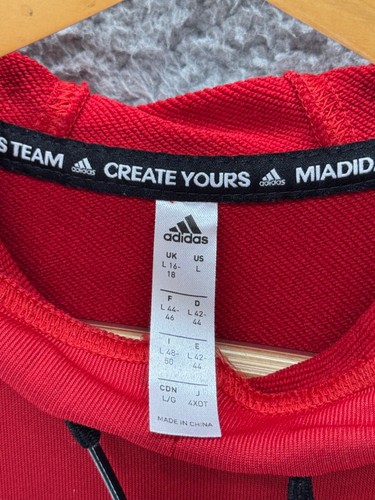 Adidas Alamo Jones Youth Boys Hoodie Jacket Pullover Size L Big Kid Red Black - Picture 3 of 7
