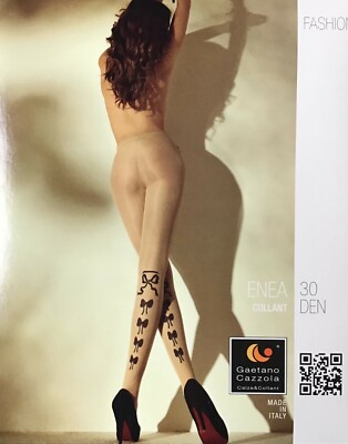 Enea Gemusterte Strumpfhose modische Trend 30 DEN Grau/Schwarz