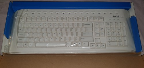 iONE PS/2 Multimedia Keyboard Classic WHITE - New Old Stock -MODEL: Scorpius-P21 - Picture 3 of 4