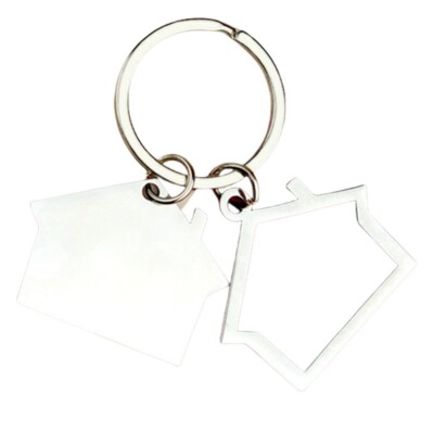 Minimalist House Shape Keyring Two Layer Alloy Design Practical Gift For Family