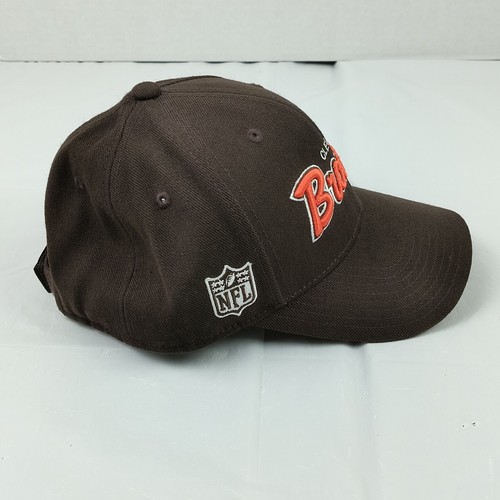 Cleveland Browns Hat Cap Mens Strap Back Brown Spellout Logo Football NFL Reebok - 第 5/14 張圖片