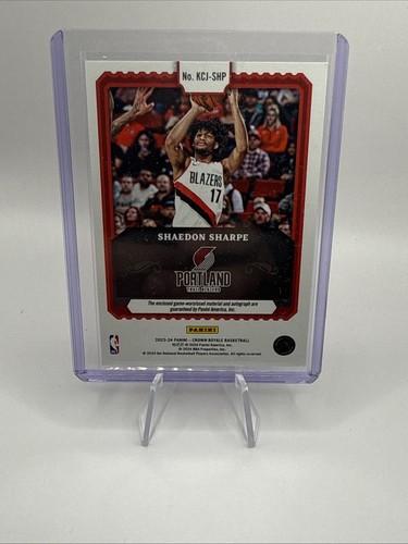 Maglia 2023-24 Panini Crown Royale Kings Court /99 Shaedon Sharpe #KCJ-SHP Auto - Foto 6 di 7