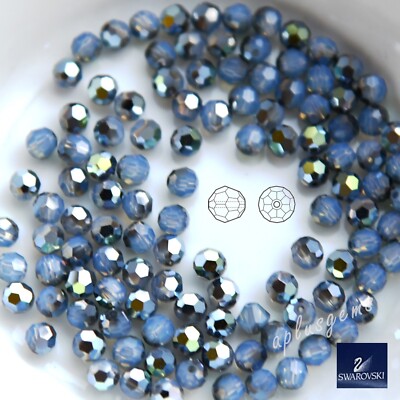 60pcs 4mm White Opal Star Shine #5000 Swarovski Crystal Faceted