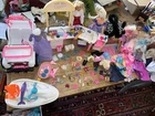 LARGE VINTAGE LOT OF BARBIE CLOTHES & ACCESSORIES, SOME CUSTOMS. 8 Dolls.