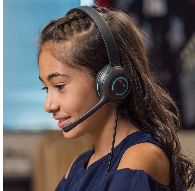 Cyber Acoustics TuffCord Headset with Inline Volume Control & Braided Cable Mic  - Image 2 of 4