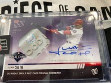 2019 Topps Now JUAN SOTO 10/1/19 NL Wild Card Auto Base Relic Purple #/25 #938C