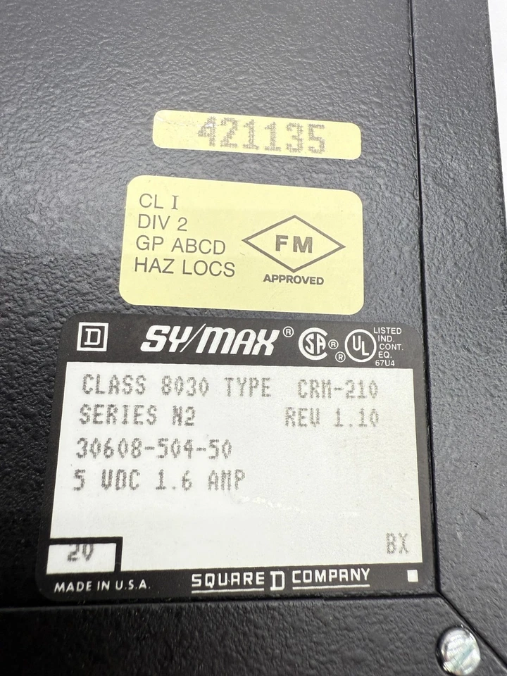 Square D 8030-CRM-210 SyMax Local Interface Series M2 512 REG 5VDC 1.6Amp - Image 2 of 4