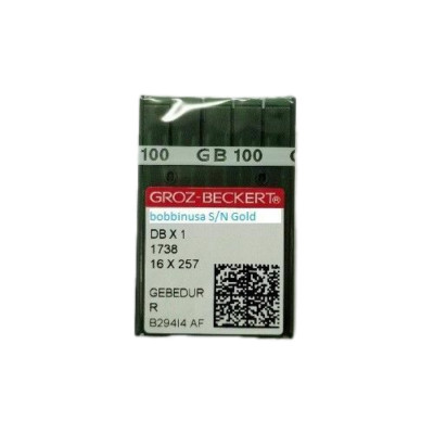 1-Box Single Needle 16x257 Gold Titanium Groz-Beckert