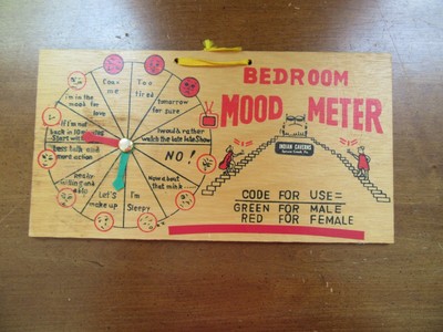 Vintage Bedroom Mood Meter Wood Sign Plaque Silly Wedding Gift