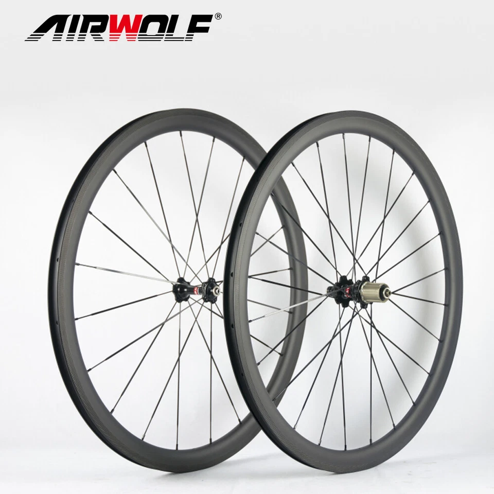 700C 38mm T1000 Carbon Rennrad Laufradsatz Laufräder Fahrrad Räder Drahtreifen - Bild 2 von 4