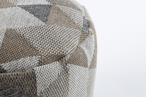 Moderner schöner POUFFE ""ZYLINDER"" zum Sitzen 50x50x50 cm creme/taupe grau BOHO - Bild 8 von 9