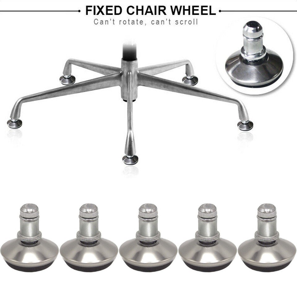 5PCS Low Profile Bell Glides Office Chair Stool Wheels to Fiexed