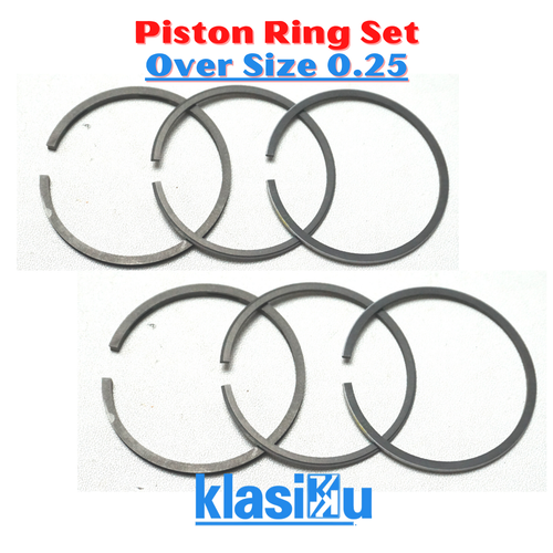 Jeu De Segments Piston +0.50 Ø56.50 Mm Pour Yamaha DT125 MX 1986-1991 & DT125 E/F/G/H 1978-1981