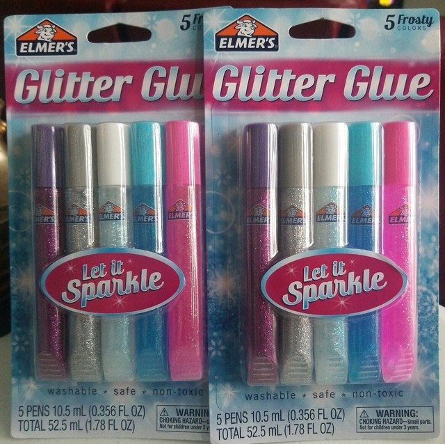 Elmer's Safe Washable FROZEN Frosty Glitter Glue 5 Sticks TWO (2) Packs eBay