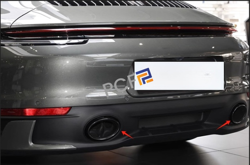Tubo de escape trasero de acero negro para Porsche 911 992 2019-2024 - Imagen 6 de 11