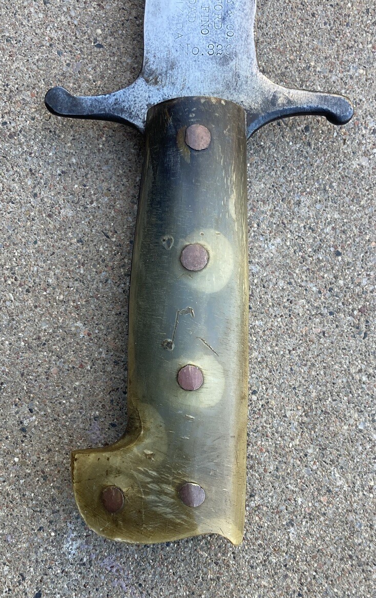 RARE 32" U.S. Collins & Co. #326 Machete / Sword with Tooled Scabbard