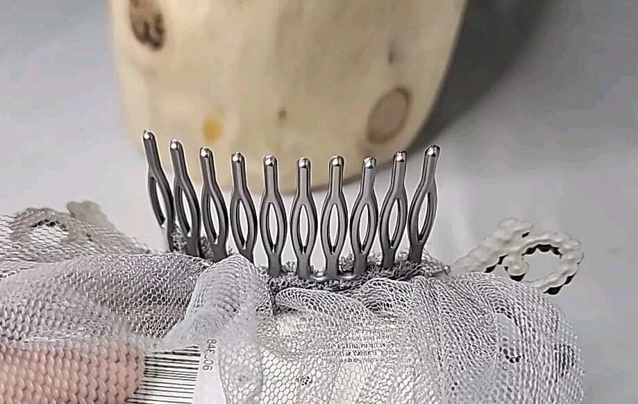 Tiara Velada Fantasma Gris Traje Tú mismo Elegante Disfraz Halloween Accesorio Foto 4 de 4