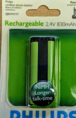 Philips Cordless Panasonic Rechargeable Phone Battery - 2.4v 830mAh - SJB4191/17