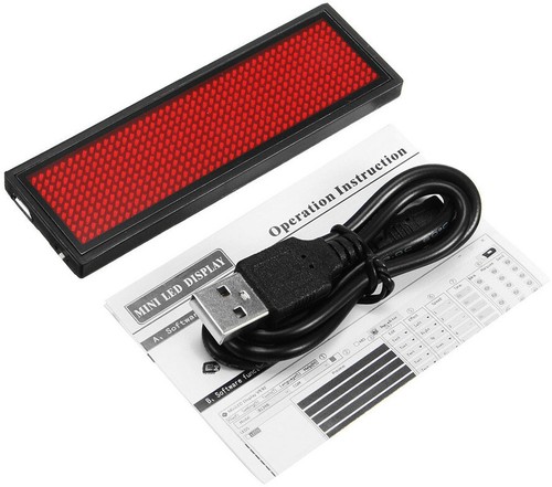 LED ROSSO Messaggio Digitale Scorrimento Nome Etichetta Bluetooth/PC Programmabile NUOVO! - Foto 2 di 11