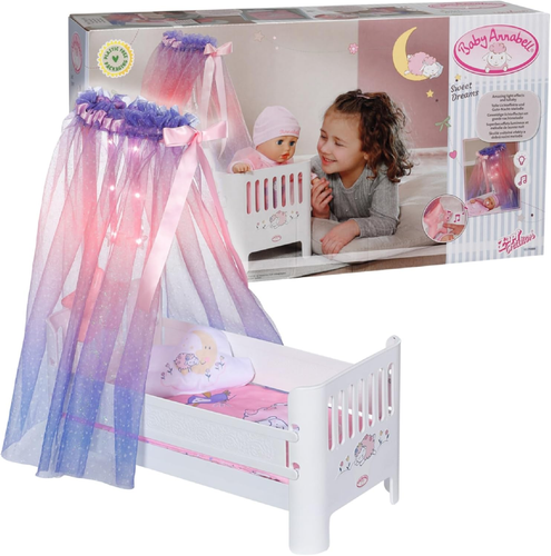 Baby Annabell Sweet Dreams Bed, Doll Bed with Light-Up Canopy, Mattress, Matc... - Picture 7 of 12