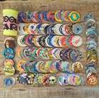 Huge Bundle Lot of 182 Pogs Caps Case 1995 Vintage Simpsons Blades Sport Disney
