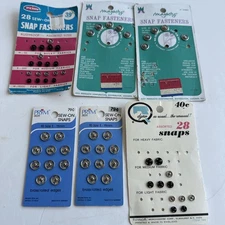 6 Packs Vintage Sewing Some Sew On Snaps Fasteners Penn Majesty Dyno Prym