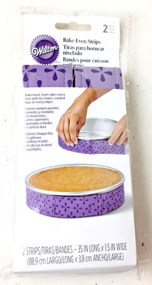 Wilton Bake Even Cake Strips FITS 8'' up to 10 Inch Round Pans Pack of 2