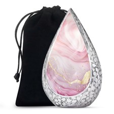 Light Pink Abstract Memorial Large Urns For Human Ashes Adult Female 10 Inch 