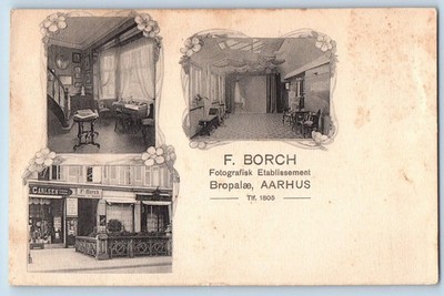 Denmark Postcard F. Borch Photography Establishment Aarhus c1905 Multiview