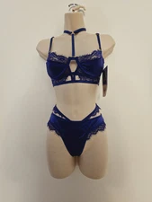 Satin Harness Bra & Panty Set Sz(M)