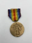 WW1 Victory Medal Pin Military Great War For Civilization Winged Angel w/ ribbon