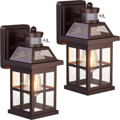 Bronze Outdoor Wall Lights with Motion Sensor, ETL Exterior Light Fixtures Water