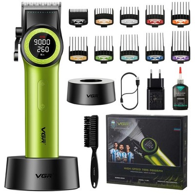VGR 001 Professionelle Haarschneidemaschine für Männer, Schnurlose Grün 