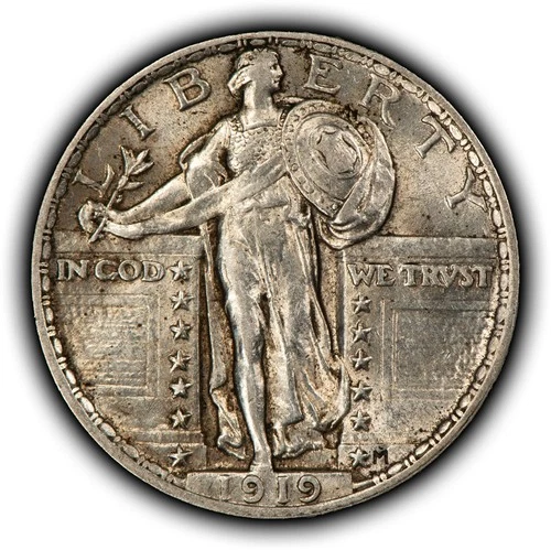 1919 25c Standing Liberty Silver Quarter - Strong Luster - SKU-Y6391